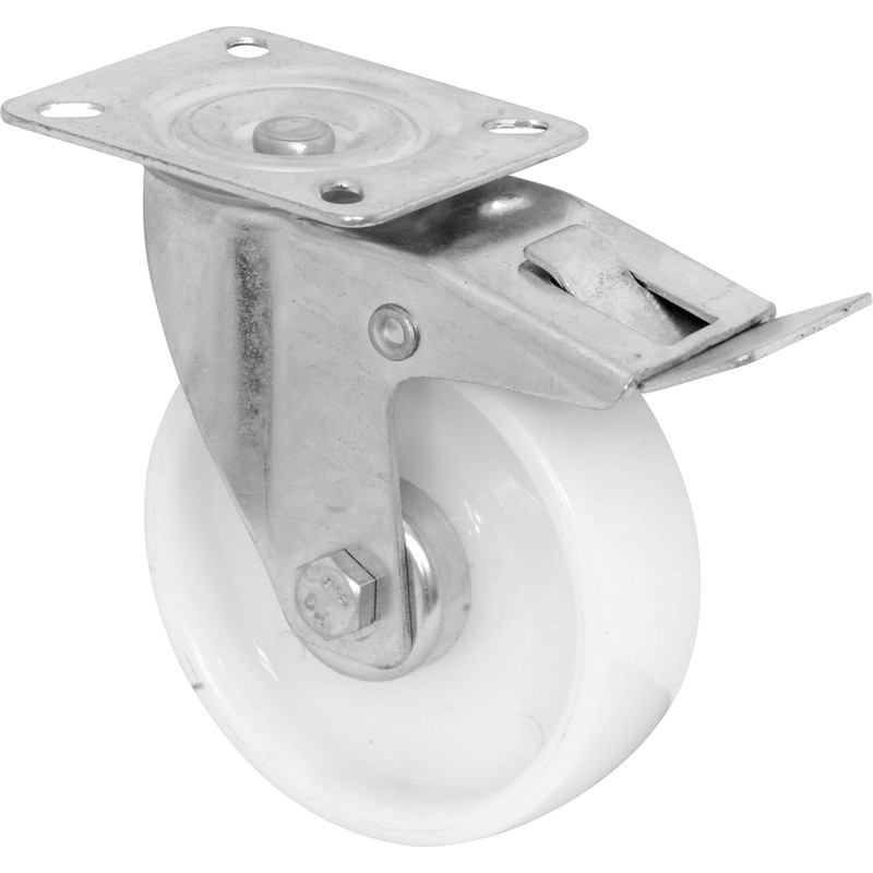 Move It Swivel Wheel With Brake Castor 125Mm 160Kg In Polypropylene White