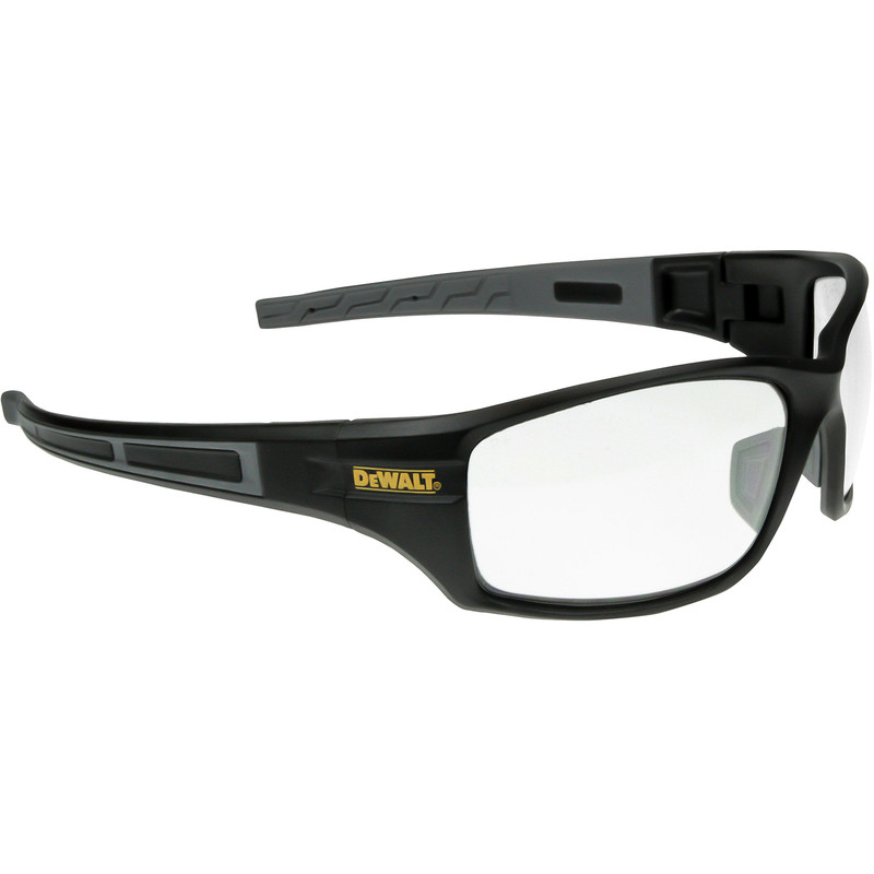 Dewalt Auger Safety Glasses Clear In Black Rubber